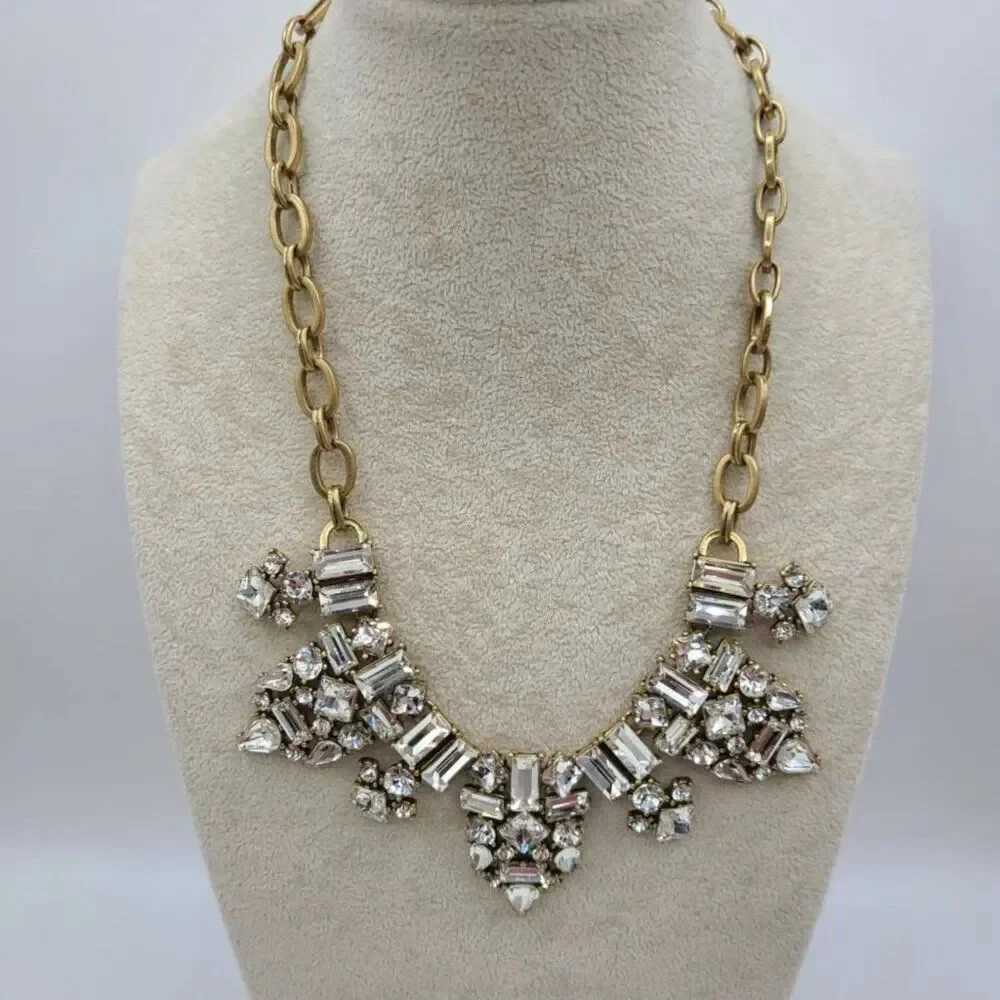 J Crew Clear Crystal Statement Necklace